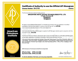 Certification - Singapore WEFIC Ocean Technologies | Wellhead & Well ...